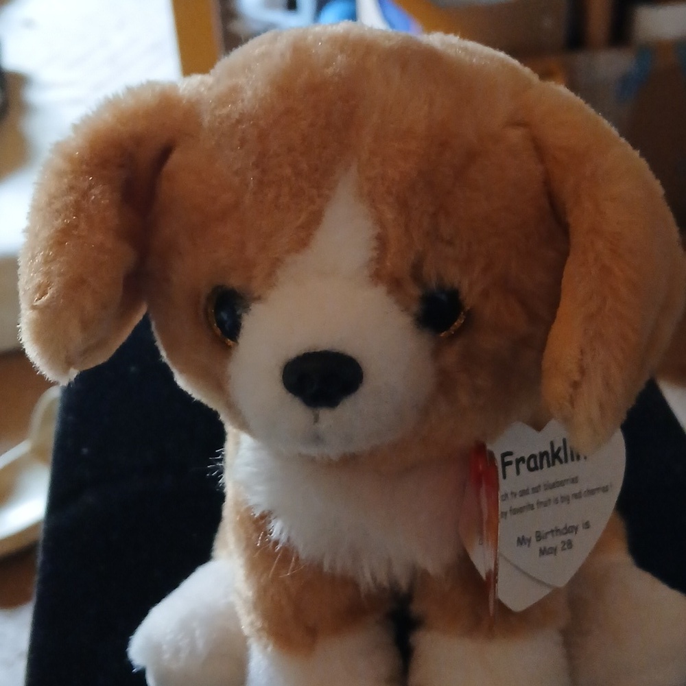 Ty Plush Dog Toy in Brown and White (Franklin) - Picture 4 of 9
